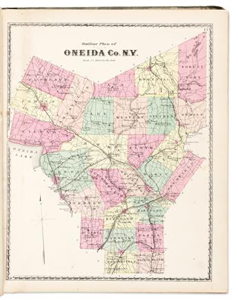 (NEW YORK.) Together, four profusely illustrated nineteenth-century county atlases.